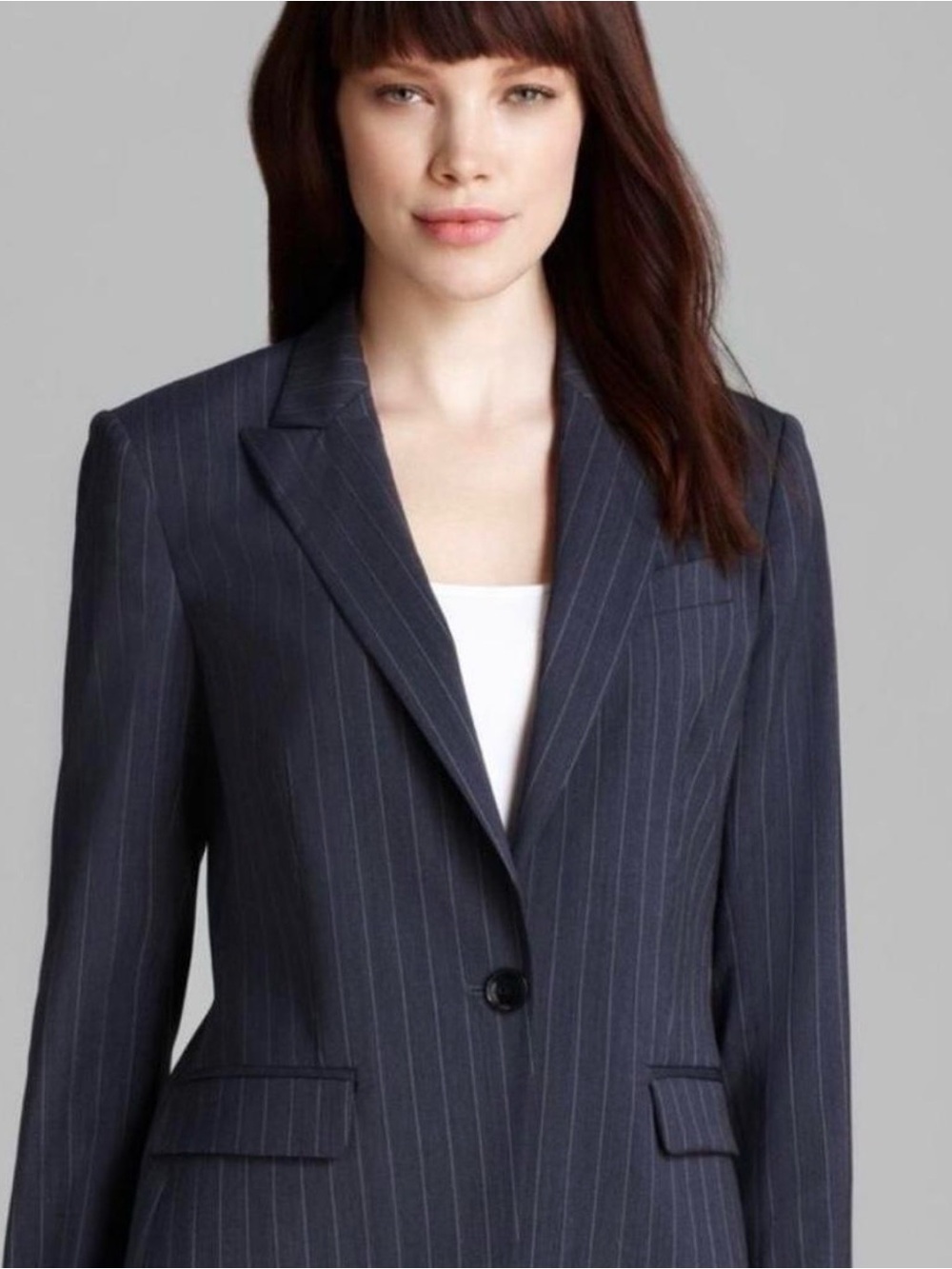 Theory Navy Pinstripe Single-Button Blazer NWT